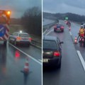 Saobraćajna nesreća na auto-putu Miloš Veliki! Kombi se prevrnuo i završio na krovu (Video)