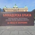 Crna kutija sa natpisom „Blokaderska Srbija“ postavljena na Trgu republike