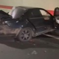 Automobil smrskan, zakucao se U zid tunela posle sudara sa kamionom: Prvi snimak saobraćajke na auto-putu Miloš Veliki