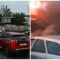 Gori auto u centru Beograda Dim kulja, pretvorio se u buktinju