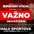 Koncert Breskvice premešta se u Halu sportova