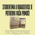 Studentima u Kragujevcu još jednom je potrebna pomoć građana, ovoga puta oko organizacije skupa za Sretenje