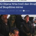 Dijana Hrka treći dan štrajkuje glađu, ispred Skupštine mirno