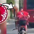 Hit scena nasmejala Nišlije! Čovek seo na motor, u ruci držao ventilator: Svi se pitaju samo ovo