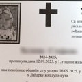 Najtužnija umrlica Ovo je beba koja je stradala u Laćarku (foto)