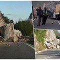 Kao da se srušilo pola planine! Jezive scene na putu Budva-Cetinje, veliki odron obustavio saobraćaj (foto)