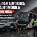 Sudar autobusa i automobila kod Niša – poginuo vozač, troje povređenih