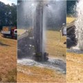 (Foto/video) čudo u pranjanima na veliki praznik Iz seoske bušotine izbila voda, stigao spas za letnju sušu