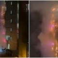 Požar u garaži na Obilićevom vencu: Gori mreža na fasadi, policija i vatrogasci na terenu (video)
