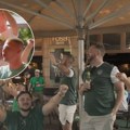 Navijači Hibernijana "obojili" Beograd u zeleno: Škot se u majici sa likom Đokovića zagreva za Partizan