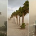 Pijavica, leteće kamenje i talasi: Iznenadni udar vrućeg vetra napravio haos na plažama na jugu Španije (VIDEO)