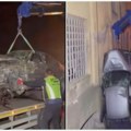 (Видео) Ватрогасци дизалицом извлачили смрскано возило мушкарац страдао у тешкој саобраћајној несрећи Снимак с места удеса је…
