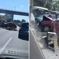 Žestok sudar kod Sajma: Automobil probio zaštitnu ogradu, stvara se velika gužva (Video)