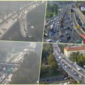 Jutarnji špic u Beogradu: Gužve na mostovima, kolona vozila i na auto-putu (foto)