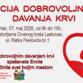 Prva majska akcija dobrovoljnog davanja krvi u Leskovcu 7. maja