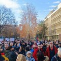 FOTO I VIDEO: Skup podrške studentima i otisci "krvavih šaka"