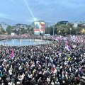 Krcat Trg Slavija i okolne ulice, završni miting Studentske liste: Pobeda zove