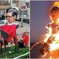 Lutke Vučića i Putina spaljene na karnevalu u Hrvatskoj: Tamošnji mediji šaljivo pisali kako su nestali u plamenu