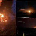 Prvi snimci iz Rusije: Eksplozije probudile stanovnike tri oblasti, vatra para noćno nebo nakon udara ukrajinskih dronova…