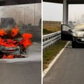 Spaljen „pežo 3008” kod Rume! Automobil planuo na auto-putu, nije mu bilo spasa
