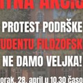 Sutra hitan protest podrške studentu Filozofskog