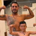 (Foto) "Moja snaga" Darko Lazić sa sinom Aleksejem u Brestaču: Objavio sliku, sa naslednikom odmerio snagu