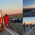 Teška saobraćajka na Zrenjaninskom putu: Auto završio u njivi, Hitna pomoć na licu mesta! Čekaju se vatrogasci (video)