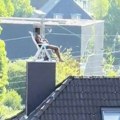 Snimak za nevericu Tinejdžer pobegao iz pritvora, gađao policajce crepovima, pa odmarao na dimnjaku