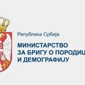 Ministarstvo: Za projekte u oblasti demografije i porodično-pravne zaštite 117,5 miliona dinara