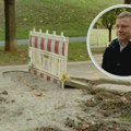 Problemi u Bloku 44: Vodovod sanirao kvar kod Doma zdravlja, a rupa i uništena trava stoje već mesec dana