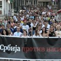 Miroslav Aleksić na protestu „Srbija protiv nasilja“ u Kragujevcu