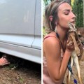 Чула је цвиљење и погледала испод аута: Одушевила се кад је угледала лане, а онда вриснула од шока