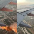 Putnik pogledao kroz prozor aviona, pa video plamen! Iz motora izlazila vatra, odmah prizemljili letelicu! (video)