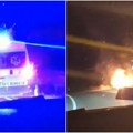 Sobraćajna nesreća kod Velike Moštanice: Automobil sleteo sa puta i zapalio se