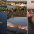 (Video, foto) peti novosadski most pred spajanjem krakova! Preko Dunava između Petrovaradina i Kovilja ćuprija duga 1, 7…