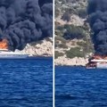 Gori jahta na Jadranskom moru! Dramatičan snimak se širi društvenim mrežama, vatrogasci hitno izašli na teren