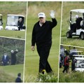 Pogledajte kako Tramp igra golf u Škotskoj: Objavljeni snimci, sve vrvi od policije, muva ne može da prođe! (foto/video)