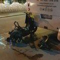 СНИМАК СУДАРА У СЕЛАКОВЦУ: Малолетници на мотору без кочења подлетели под аутобус