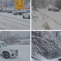 Snimak sa puta! Sve oko Prijepolja zavejano, sneg ne prestaje da pada: Vozači na mukama, saobraćaj mili