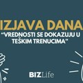Izjava dana: „Vrednosti se dokazuju u teškim trenucima“