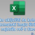 Kako uključiti da kolone automatski imaju širinu kao najduža reč u Excel-u