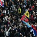 Završni skup Studentske liste na Trgu Slavija u Beogradu