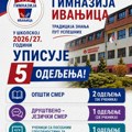 Gimnazija u Ivanjici upisuje pet odeljenja u školskoj 2026/27. godini