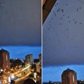 Zastrašujući snimak pre nevremena u Novom Sadu! Nebo izgledalo kao da je podeljeno, ptice panično letele! (video)