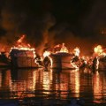 U velikom požar u marini u Medulinu izgorelo dvadesetak malih brodova