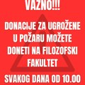 Прикупљање новчаних и материјалних донација за угрожене у пожару