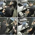 Pogledajte snimak pljačke u Beogradu! Maskirani napadač upada u kladionicu, vadi oružje i drži taoca (video)