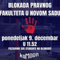 Najavljena blokada Pravnog fakulteta u Novom Sadu