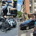 Saobraćajna nezgoda u centru Beograda: Automobil pokosio dva motora, povređeni leže na ulici (foto)
