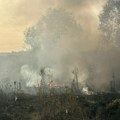 Vatrogasci se pola sata bore sa požarom na deponiji u blizini novog stadiona u Leskovcu (foto-video)